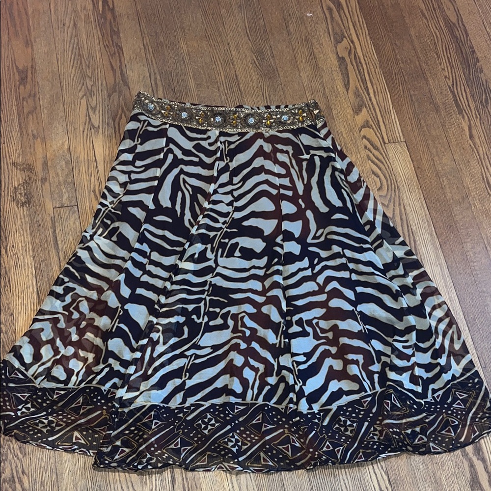 Neiman Marcus Exclusive Animal Print Women's Skirt-vintage size 20 Silk